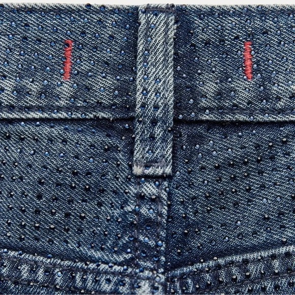 ZARA ZW COLLECTION RHINESTONE HIGH WAIST BOOTCUT BLOGGERS FAVORITE JEANS - Picture 14 of 15